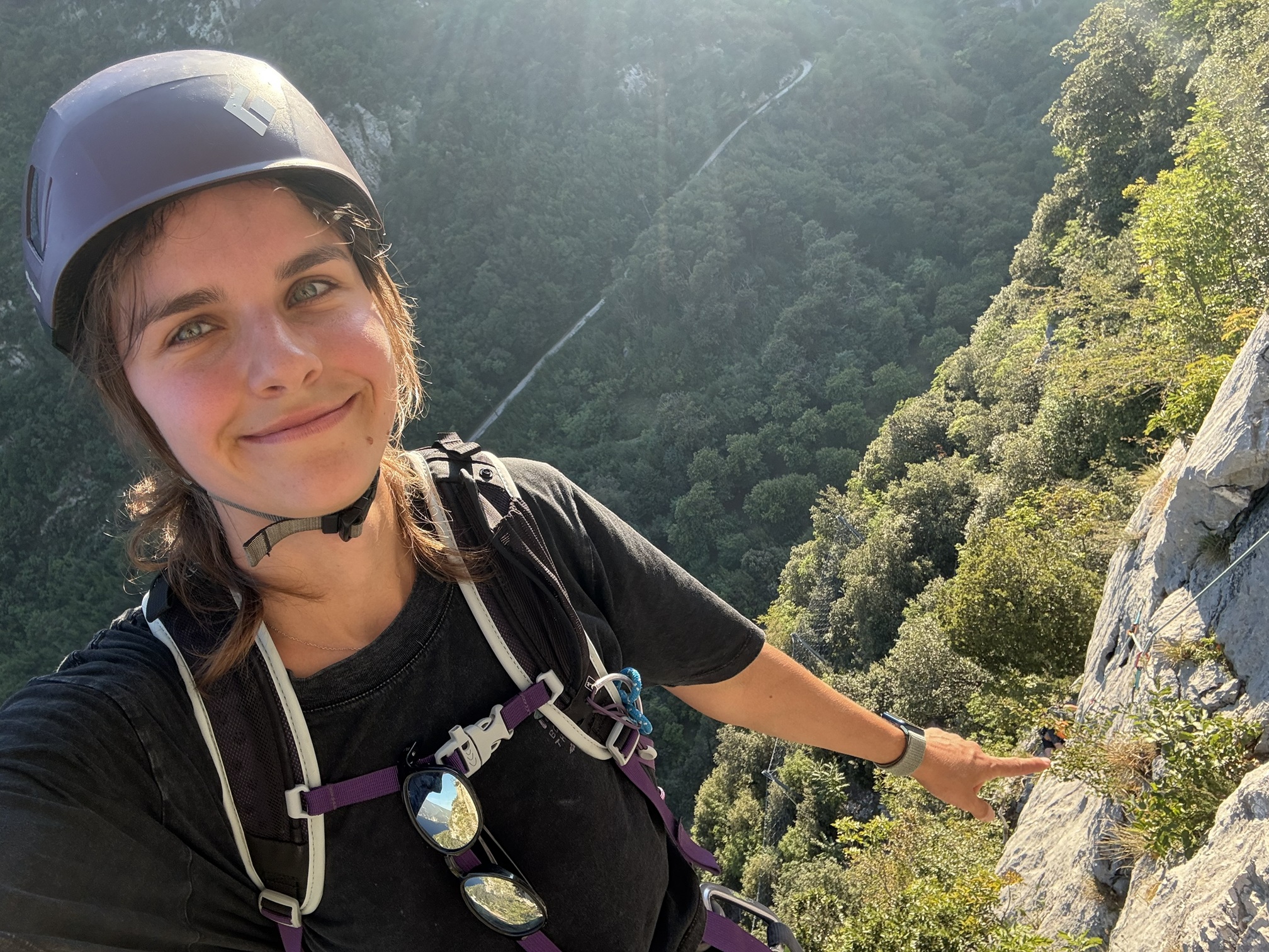 Krysia on via ferrata in Arco, IT